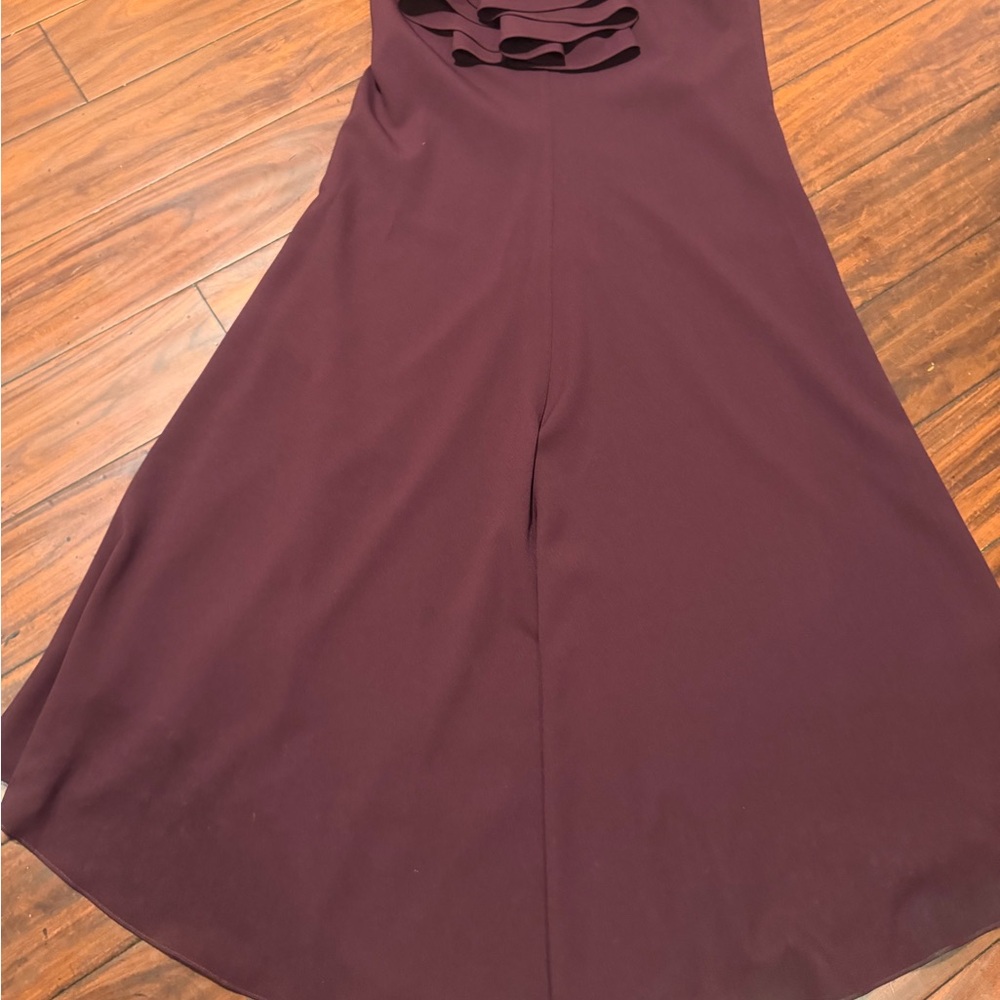 Jovani Wine Open-Back Ruffle Evening Gown - Picture 6 of 7